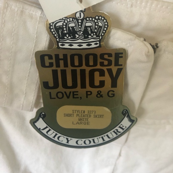 Juicy Couture Vintage Mini Denim Skirt Ivory White Large NWT! - Picture 8 of 9